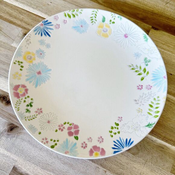 Martha Stewart Painter's Garden For Macys Floral Dinner Plate White‎ Multicolor - Picture 1 of 11